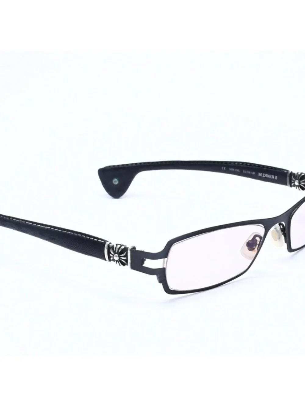 Chrome Hearts M Diver 2 CH Plus Temple Leather Sunglasses Eyewear 925 Sterling
